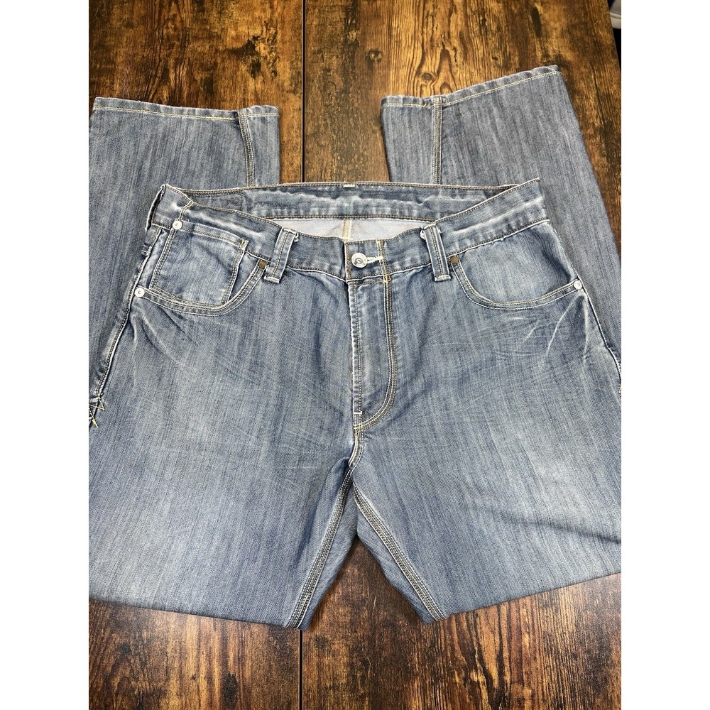 Levi's 514 Jeans Mens 36x30 Blue Slim Straight Denim Flap Back Pockets Nice
